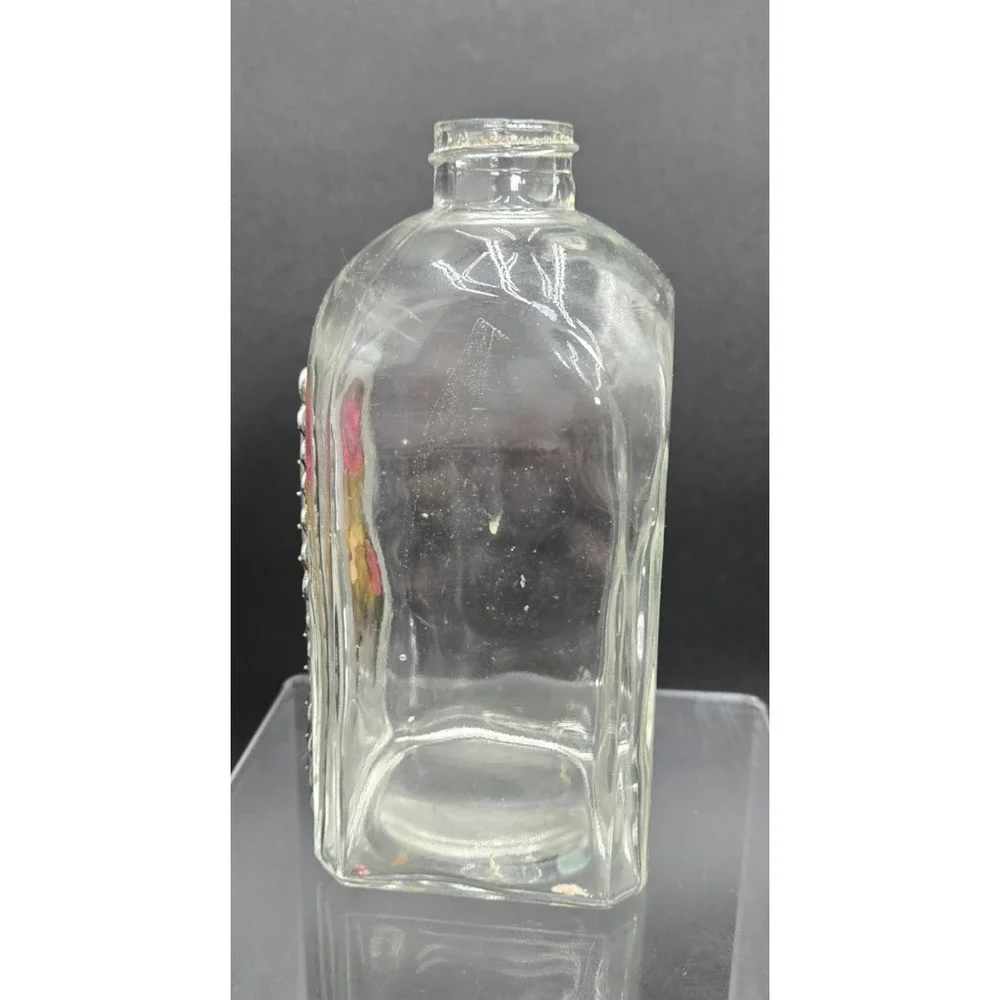VTG Decorative Unbranded Floral Apothecary Decanter Bottle NO TOPPER/STOPPER‎